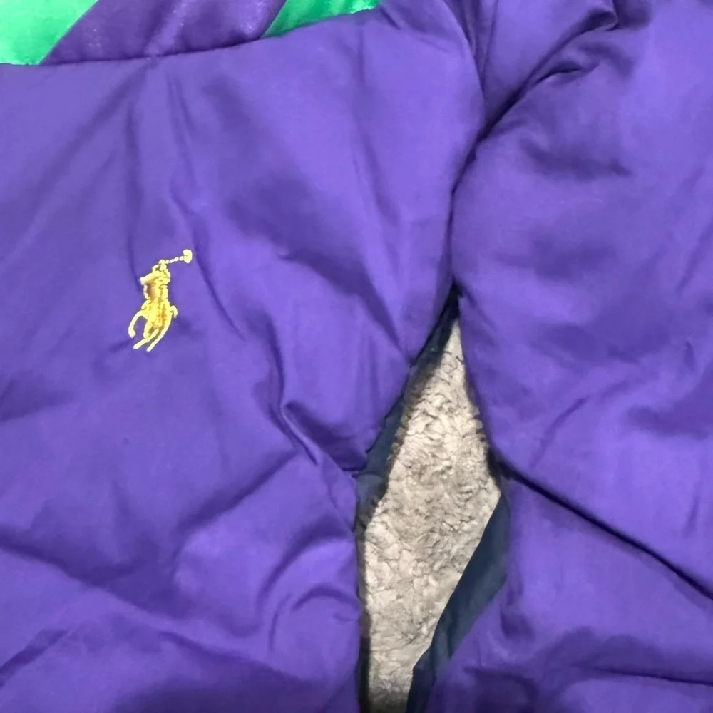 Ralph Lauren Purple and Green Puffer Jacket